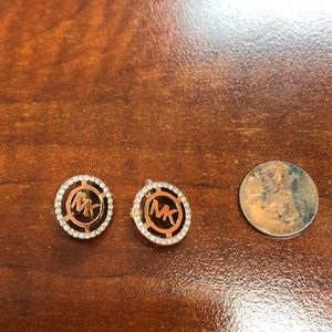 Michael kors rose gold clip on earrings